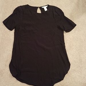 H&M Black Short Sleeve Blouse